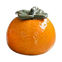 1Pc Simulated Orange Tea Canister Ceramic Food Seal Jar Party Ornament Orange
