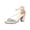 Beige, variant on Women Glitter Rhinestone Block Heel Sandals Plus Size Round Open Toe Buckle Strap Spring Summer Versatile Beach Height Dress Black