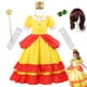 thumbnail image 2 of Vestido de princesa de lujo para niños, disfraz de Cosplay de Margarita, juego Vintage amarillo, juego de rol de melocotón, ropa de fiesta de Halloween para niñas Fivean unisex, 2 of 2