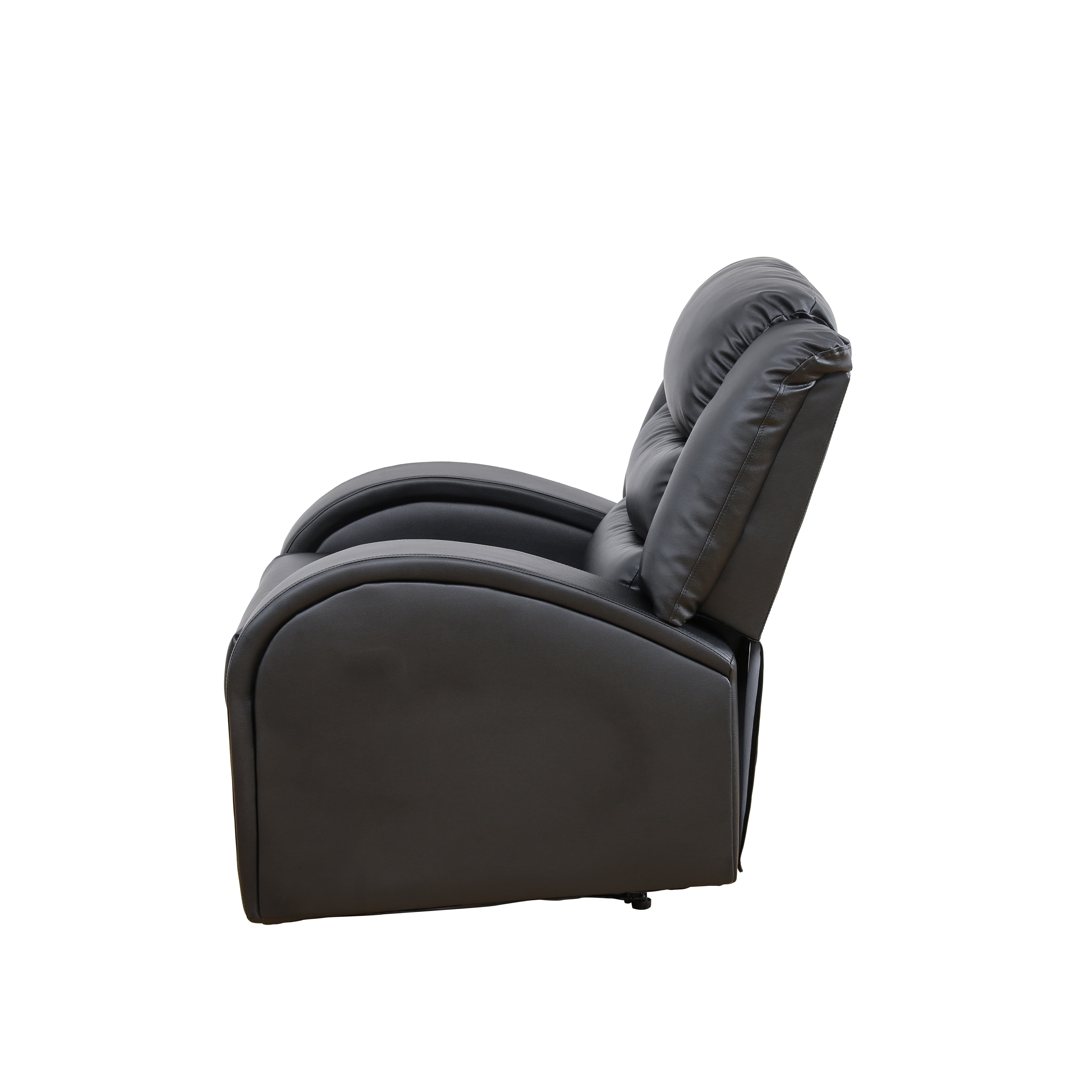 MAYEERTY Power Recliner Chair, Electric Faux Leather Reclining Chair with Adjustable Backrest for Living Room, Black