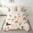 thumbnail image 2 of jejeloiu Colorful Cute Floral 7 Pieces Bedding Comforter Set,Kawaii Dachshund Full Bedding Set For Girls Teens Reversible, 2 of 8