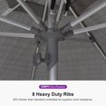 thumbnail image 5 of PURPLE LEAF 10 X 10 FT Semi-Auto Outdoor Market Patio Umbrella Sun Umbrellas with 8 Aluminum Sturdy Ribs for Backyard Deck Garden Pool, Silver Pole Gray Canopy, 5 of 8