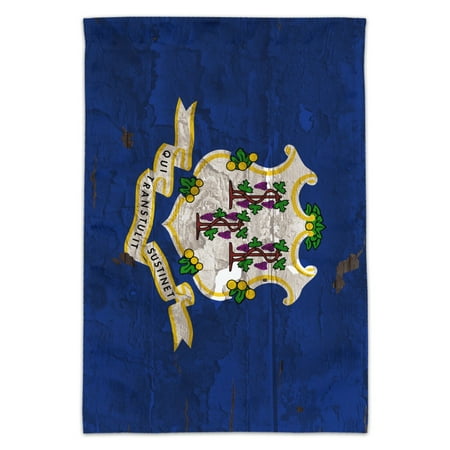 Rustic Connecticut State Flag Distressed USA Garden Yard Flag