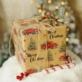 thumbnail image 2 of BIOBROWN Reversible Kraft Christmas Wrapping Paper - 17 Inch X 33 Feet (46.7 sq. ft. ttl.) - Vintage Trucks Design Perfect for Xmas, Party, Holiday Gift Wrap, 2 of 14
