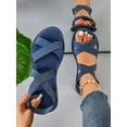 thumbnail image 2 of Women‘s Large Size Slip-on Comfortable & Lightweight Casual Flat Sandals For Spring/summer Outfit, 2 of 7