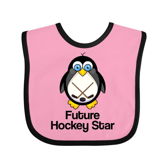 Inktastic Future Hockey Star Penguin Boys or Girls Baby Bib