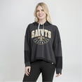 thumbnail image 4 of Women's Fanatics Charcoal New Orleans Saints Lightewight Modest Crop Lounge Helmet Arch Pullover Hoodie, 4 of 7