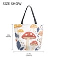 thumbnail image 5 of FORMRS Womens Canvas Tote Bag with Zipper Inner Pocket Shoulder Handbag, White Mushroom, 5 of 7