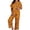 Orange, variant on Gkeoshab Pajama Set Women Matte Satin Halloween Pajama Set Cute Ghost Print Button Short Sleeve Top & Wide Leg Long Pants Plus Size Friendly Festive Loungewear Comfortable 2 Piece Sleepwear