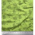 thumbnail image 1 of Soimoi Green Rayon Fabric Star & Miracle Happened All The Time Text Printed Fabric 1 Yard 56 Inch Wide, 1 of 5