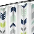 thumbnail image 4 of Plaid Stripes Shower Curtain, Symmetrical Rustic Boho Bohemian Bathroom Drapes, 4 of 5