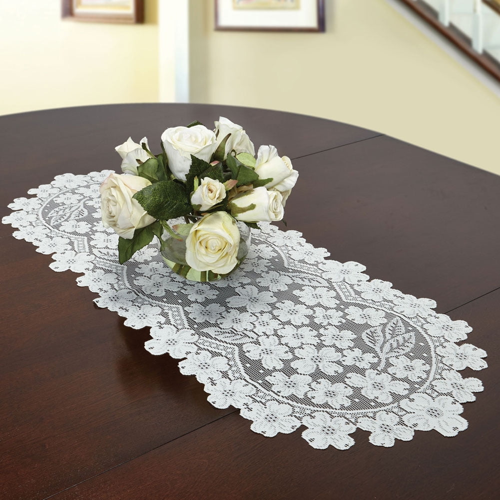 Dogwood Ecru Lace Table Runner
