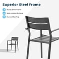 thumbnail image 4 of DIFY 11PCS Outdoor Dining Set, 63" Round Dining Table and 10 Stackable Metal Chairs, Grey, 4 of 7