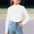 thumbnail image 6 of YunPes Girl's Cute Ruffle Mock Neck Sweaters Casual Plain Long Sleeved Ribbed Knit Sweater Fall Winter Base Layer Pullover Tops, 6 of 6