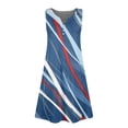 thumbnail image 5 of CCRFTGI 4th of July Dresses for Kids Girls Size 8 Cute Striped A-Line Dress Party Patriotic Sleeveless V Neck Girls Dresses Summer Stylish Dresses Sky Blue 5-6 Years, 5 of 5