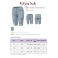 thumbnail image 5 of A2Y Women's Mid Rise Distressed Knee Length Zipper Denim Bermuda Shorts Light Denim L, 5 of 5
