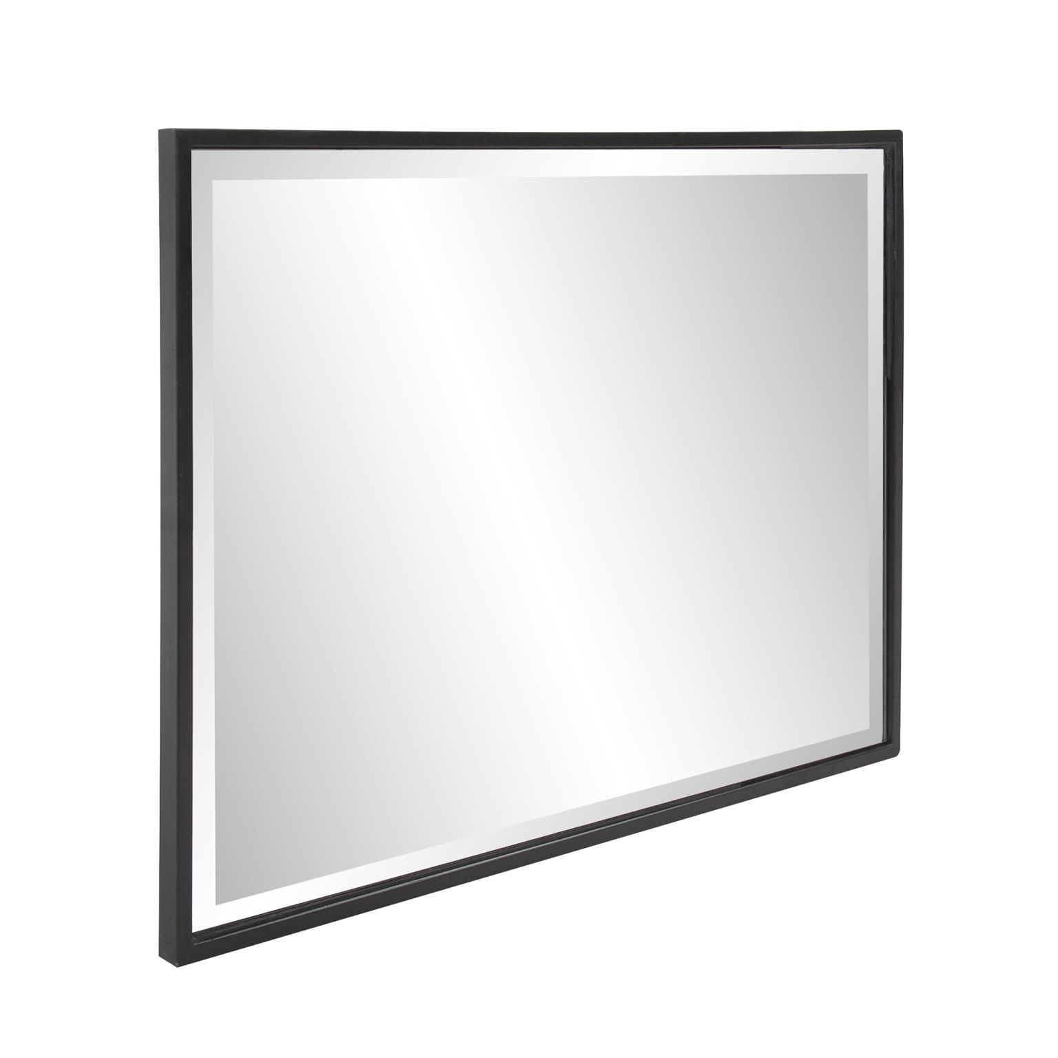 Tyler Dillon Rectangular Beveled Mirror with Matte Black Metal Frame 24"H x 18"W