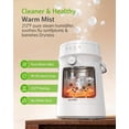 thumbnail image 3 of Stainless Steel Humidifier for Bedroom, Warm Mist Steam Humidifier 4L with Auto Self-Cleaning Mode, Easy Clean & Dishwasher Safe for Large room Living Room Home Office, Tip-Over Protection, White, 3 of 7