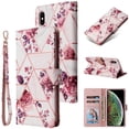 thumbnail image 1 of Compatible with iPhone XS Max Premium Vintage PU Leather Magnetic Closure Case with Strap Flip Cover, 1 of 5