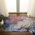 thumbnail image 4 of SAFAVIEH Cabana Oakley Botanical Indoor/Outdoor Area Rug, Black/Rust, 4' x 4' Square, 4 of 17