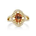 thumbnail image 2 of Gem Stone King 1.87 Ct Oval Ecstasy Mystic Topaz 18K Yellow Gold Plated Silver Women's Art-Deco Ring, 2 of 6