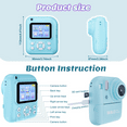 thumbnail image 2 of Kidsjoy Kids Instant Print Camera,1080P Digital Video Camera for Kids, Birthday Gifts for Girls Boys Age 3-12, Toddler Camera with 3 Rolls No Ink Print Paper (Blue), 2 of 8
