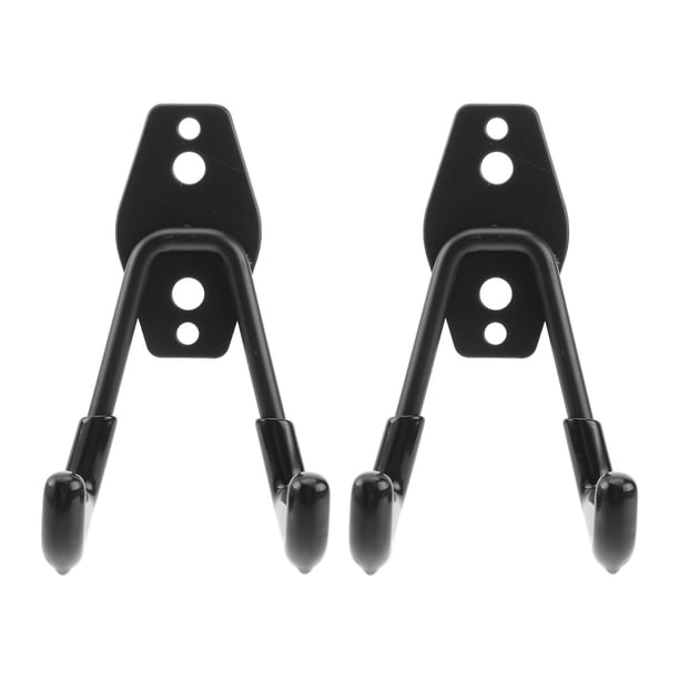 EeaseMX 2 ganchos de almacenamiento para garaje, de metal, para colgar en la pared, organizador de herramientas (negro)