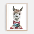 thumbnail image 2 of Llama Latte Christmas - Painting Humor Winter Animal Llama Unframed Wall Art Print 12 x 18 inches, 2 of 16