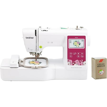 Brother PE545 Embroidery Machine, Wireless LAN Connected and 135 Built-in Designs, Plus 100-Piece 75/11 Embroidery Needles