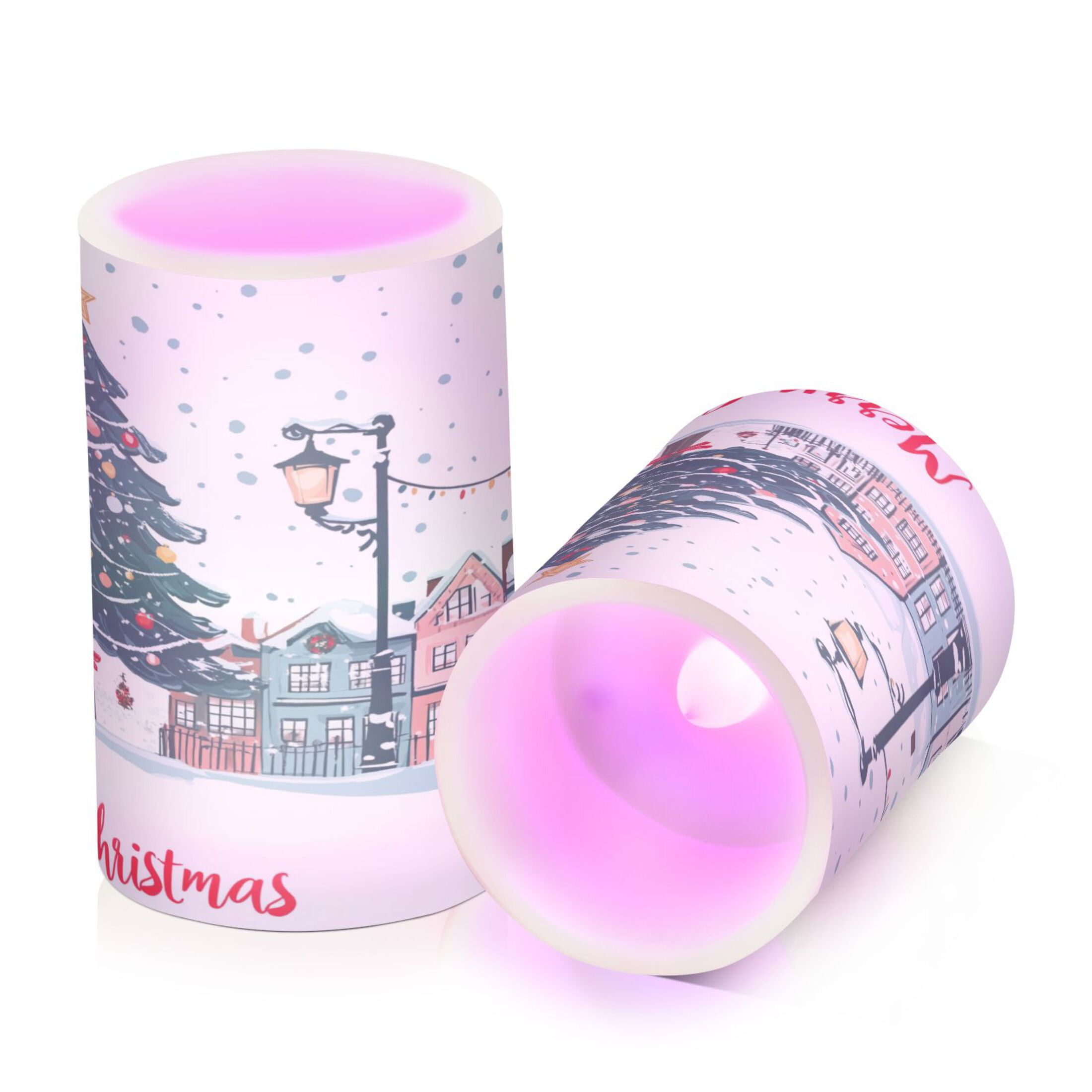 2 PCS Flameless Candles with Remote Timer LED Battery Operated Flickering Candle Light for Wedding Table Home Decoration Gifts Christmas Tree in The City
