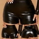 thumbnail image 3 of EchoBliss Mujeres Wet Look Booty Shorts Charol Cintura Alta Mini Corto Fiesta Clubwear, 3 of 6