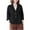 Black, variant on Bxsruta Jackets for Women, Women's Casual 3/4 Sleeve Flip Collar Small Suit Linen Short Cardigan Jacket Top, Yellow XL
