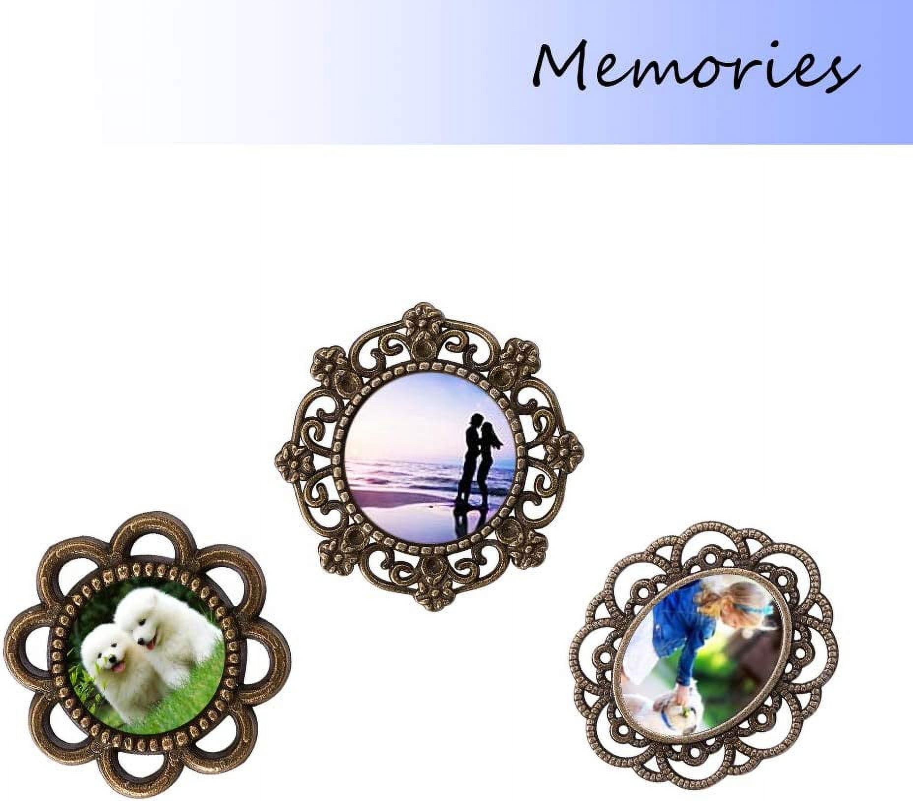 DIY Cabochon Settings Making with Alloy Findings and Glass Cabochons Clear Mixed Color 29.5x25.5x2mm