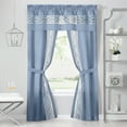 thumbnail image 7 of PowerSellerUSA Crisp & Clean Minimalist Two-Tone Window Curtain Set with Matching Tie-backs, 5-Piece or 3-Piece Full Window Set, Rod Pocket Top, Valance, 7 of 7