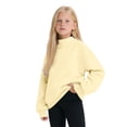 thumbnail image 3 of Girls Neck Sweatshirt Long Sleeve Loose Fit Pullover Casual Solid Color Tops Fashion Oversized Clothing for School Daily Outdoor, 3 of 4