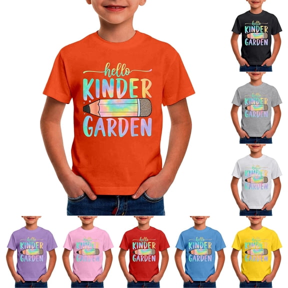 SHenli T-Shirts for Boys 10-12 Round Neck Short Sleeve Soft Holidays Tops T-Shirts Toddler To Big Kid