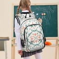 thumbnail image 7 of FORMRS Unisex School Backpack 17" Student Travel Bag with Laptop Compartment, Green Geometric Pattern, 7 of 7