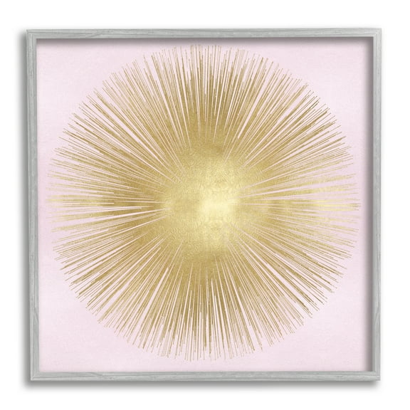 Stupell Industries Minimal Abstract Glam Sunburst Lines Over Pink, 12 x 12, Designed by Abby Young
