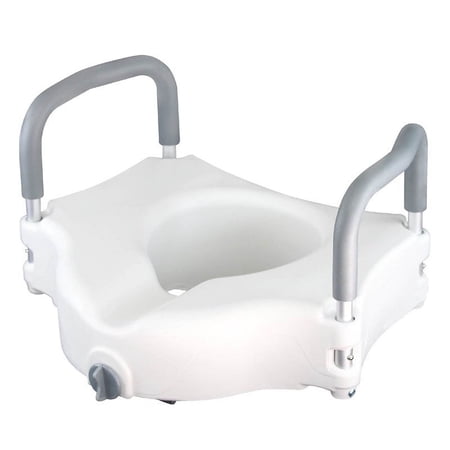 Raised Toilet Seat - Best Portable Elevated Riser with Padded Handles - Toilet Seat Lifter for Bathroom Safety - Assists