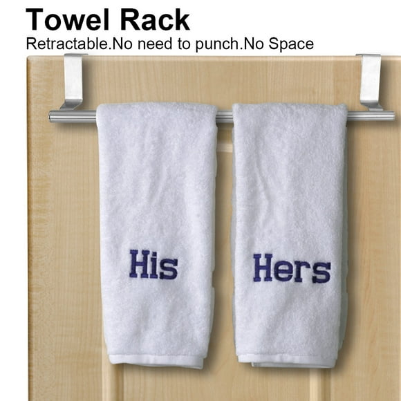 Bath Face Cloth Rack Towel Holder, Stainless Steel Retractable Bath Towel Rack Double/Single Bar Bedroom Towel Shelf Storage