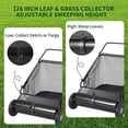 thumbnail image 5 of AIKKYS 26 Inch Heavy Duty Push Lawn Sweeper with 4 Spinning Brushes,Steel Frame 7 Cu. Ft. Leaf & Grass Collector,Adjustable Height,Black, 5 of 9