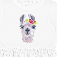 thumbnail image 4 of Inktastic Cute Llama with Flower Girls Toddler Dress, 4 of 5