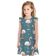 thumbnail image 1 of Fotbe Flamingo Vestido de Dormir para Niñas de 3 a 10 Años, Mangas Cortas, Estilo Princesa, Pijama Camisón con Mangas Voladas-X-Large, 1 of 6