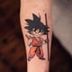 thumbnail image 4 of Pegatinas de tatuajes de Dragon Ball Son Goku, pegatinas de transferencia de agua circundantes de anime para fiesta, arte corporal para niños, tatuajes falsos, juguetes de regalo, 4 of 5