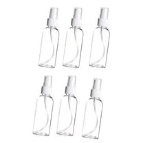 50 Ml Fine-Mist Spray Bottles, 6-Pack Clear Tsa-Approved Travel Atomizers, Refillable Plastic Sprayer for Perfume, Essential Oils, Cleaning, Hair, Plant Misting, Pocket Size, 6 × Spray Bottles