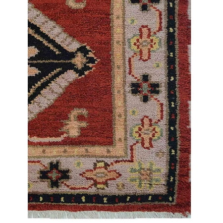 Hanro Woolen Silk - Rugsotic Carpets Hand Knotted Afghan Wool And Silk 2'6''x10' Oriental Runner Area Rug Kazak Red Beige AF0103