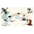thumbnail image 4 of Korean Ceramic Toothbrush Holder, Traditional Musical Instruments Played by Men in Cultural Outfits Performing Arts, Decorative Versatile Countertop for Bathroom, 4.5" X 2.7", Multicolor, 4 of 4