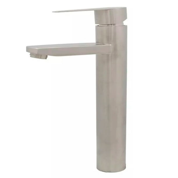 Monomando Alto Para Lavabo U Ovalin Baño Rubinett Acero Inox 304 Satinado 29.5 cm