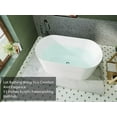 thumbnail image 2 of 51 Inch Oval Acrylic Freestanding Bathtub for Deep Soaking with Chrome Overflow and Pop Up Drain Gloss White CUPC Certified, 2 of 9