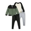 Little Star Organic Toddler Boy 4 Pc Mix & Match Bomber Jacket Gift Set, Size 12 Months - 5T